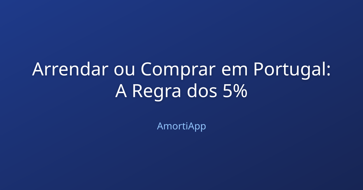 Arrendar ou Comprar em Portugal: A Regra dos 5%