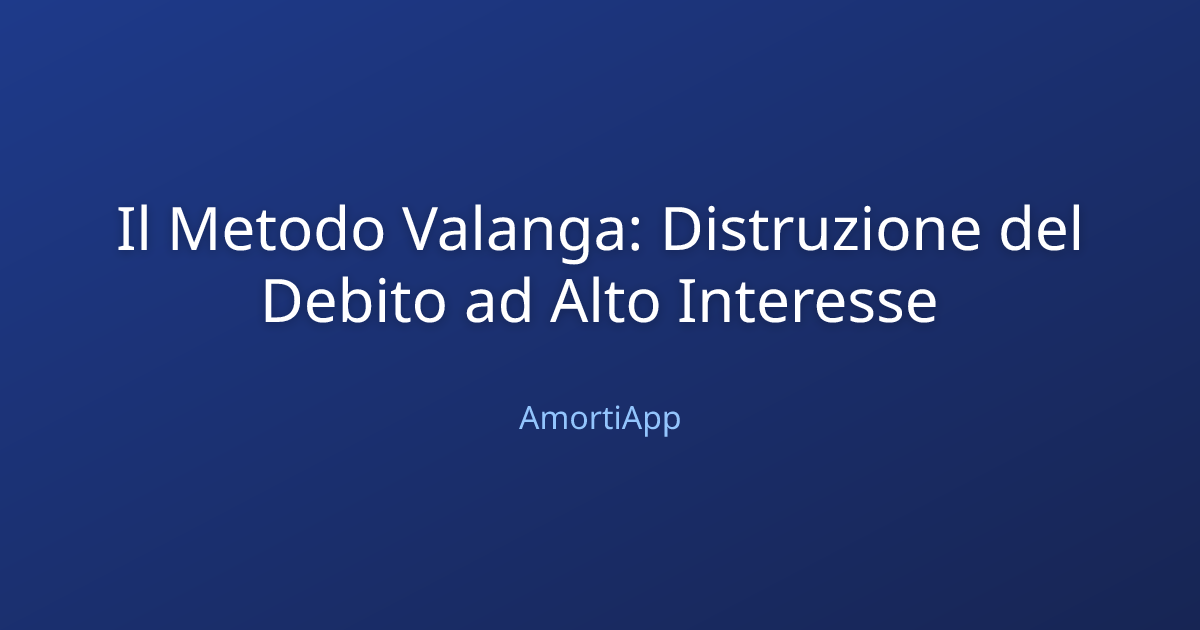 Il Metodo Valanga: Distruzione del Debito ad Alto Interesse