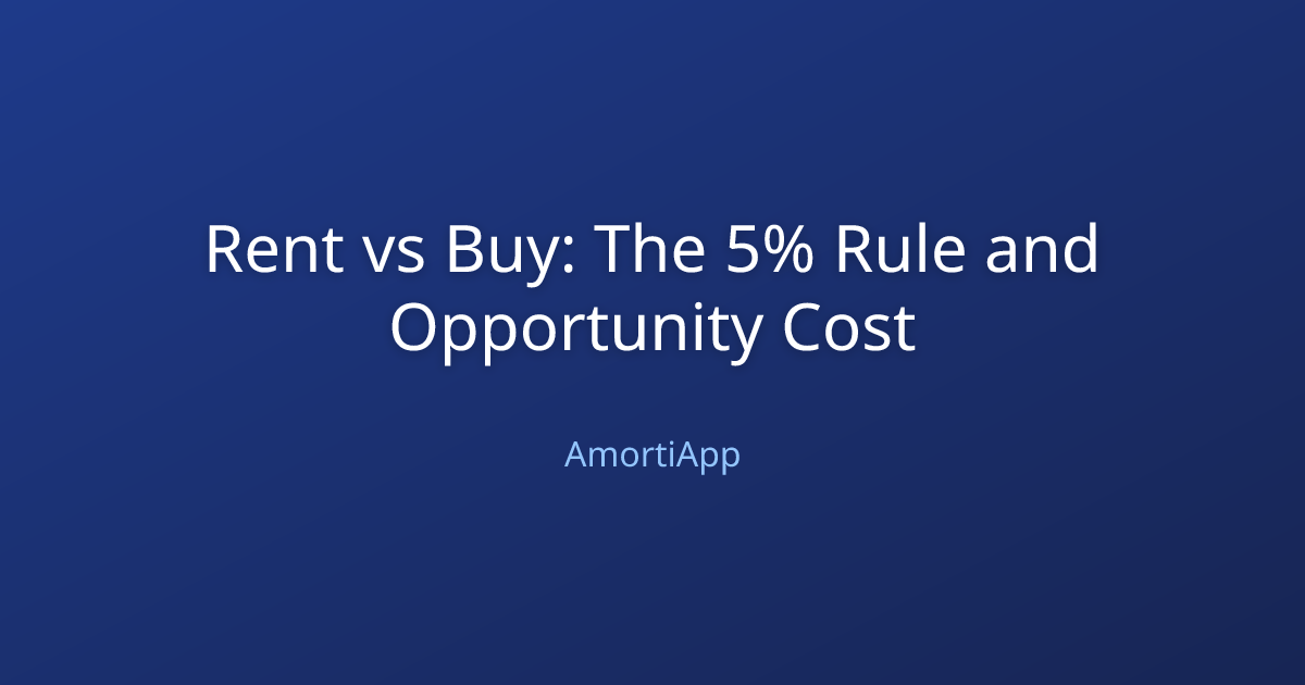 Rent vs Buy: The 5% Rule and Opportunity Cost