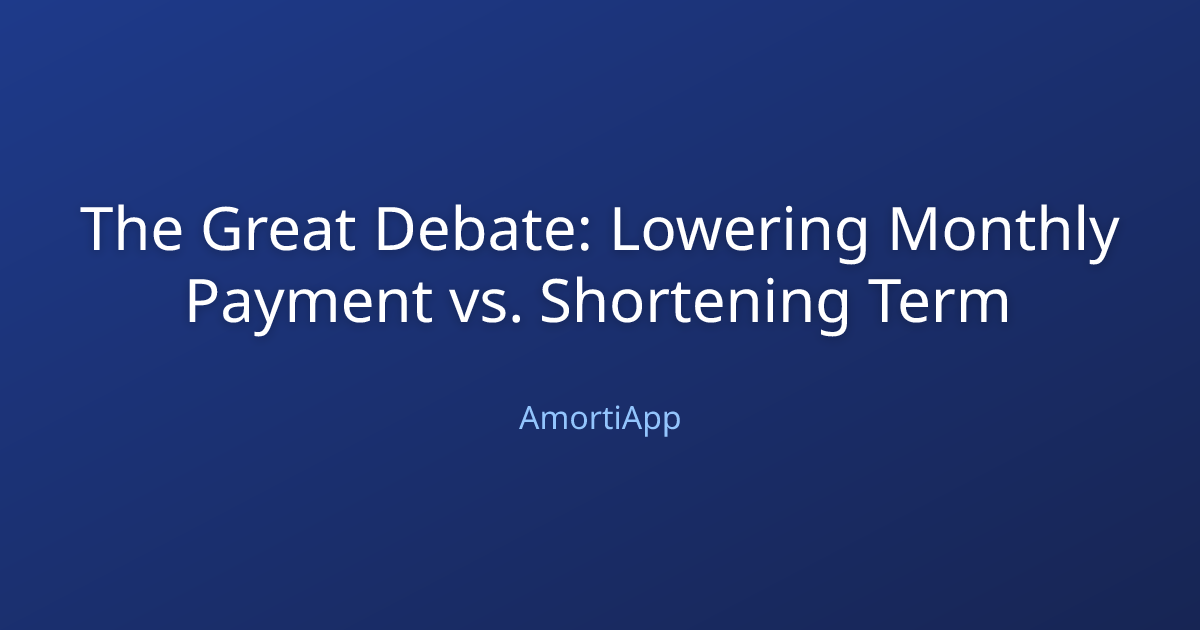 The Great Debate: Lowering Monthly Payment vs. Shortening Term